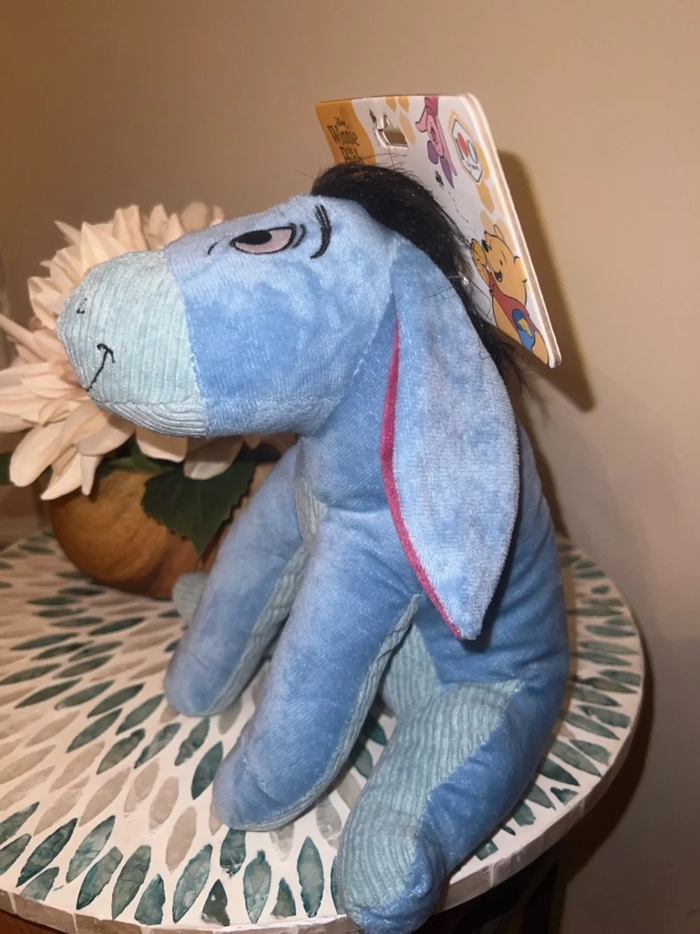 Disney Eeyore Plush Squeaky Dog‎ Toy Winnie the Pooh Blue Donkey NWT